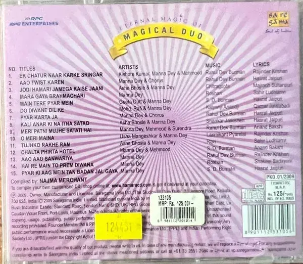 Magical Duo audio cd - Hindi Film Songs - Sealed - Saregama CDF 133105