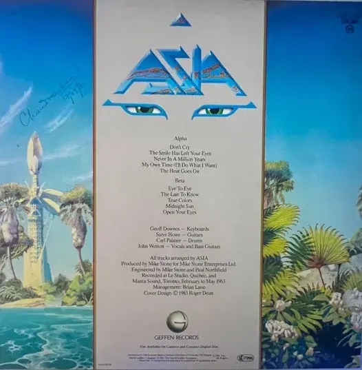 Asia Alpha Vinyl LP Record 33.3 rpm- English Songs -Geffen Records GEF 25508