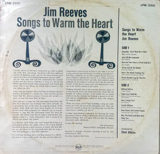 Thumbnail: Songs To Warm The Heart-Vinyl LP 33.3 rpm -English Songs -RCA Victor LPM 2001