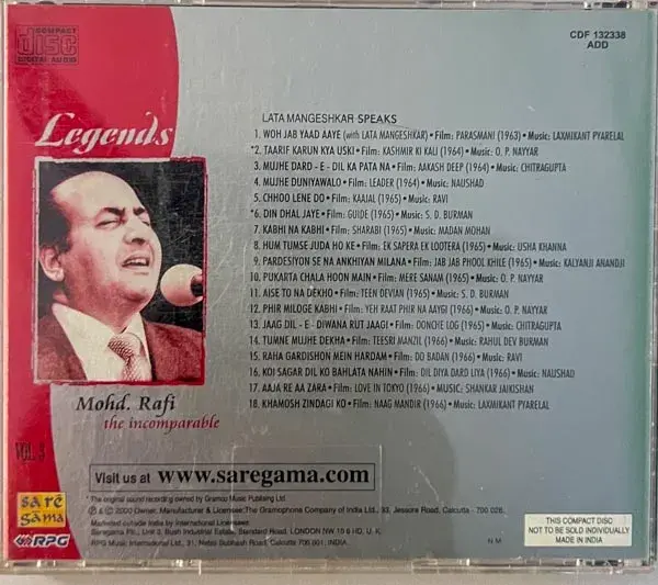 Thumbnail: Mohd.Rafi audio cd - 4 cd pack - Hindi Film Songs - Saregama