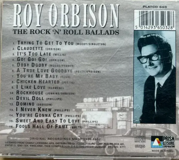 Roy Orbison The Rock'N'Roll Ballads audio cd - English Songs-Mcps Made In Israel - Image 2