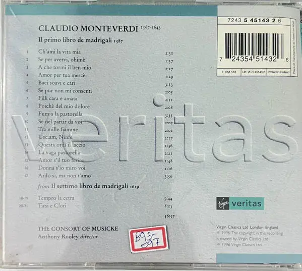 Thumbnail: Monteverdi Il Primo Libro De Madrigali The Consort Of Musicke