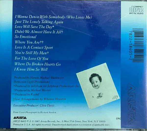 Thumbnail: Whitney Houston - Whitney audio cd -English Songs -Arista ARCD 8405 Made In USA - Image 2