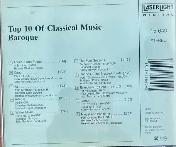 Top 10 Of Classical Music Baroque audio cd - Classical - Laserlight Made In USA - Image 2