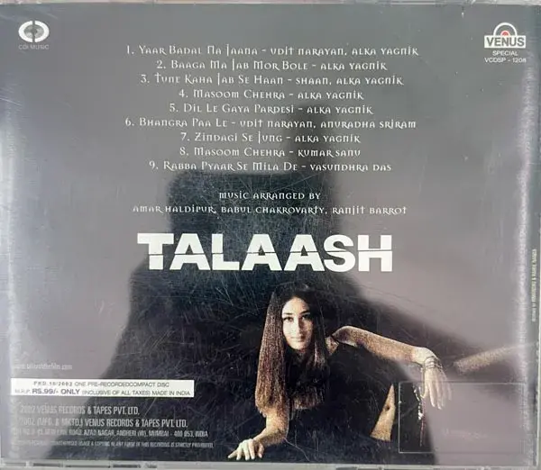 Thumbnail: Talaash - the Hunt begins audio cd - Hindi Film Songs - Venus VCDSP 1208