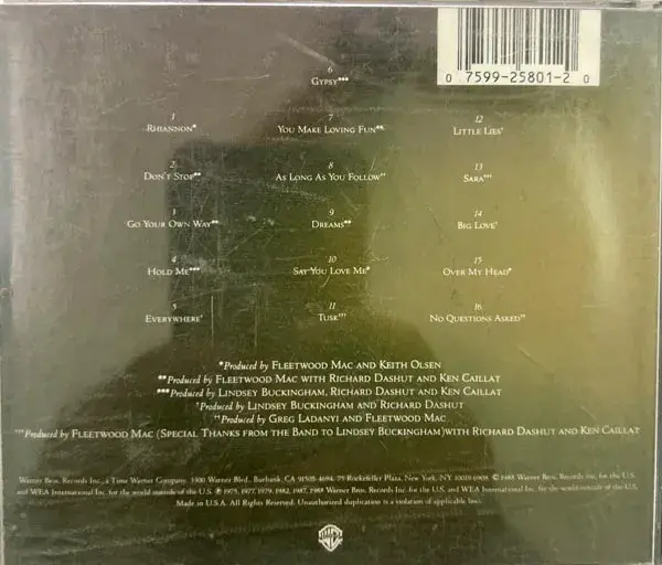 Thumbnail: Fleetwood MAC Greatest Hits - English Songs - Warner Bros 9258012 Made in USA