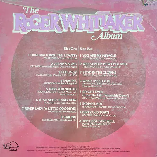 The Roger Whittaker Album - Vinyl LP Record  33.3 rpm-English Songs