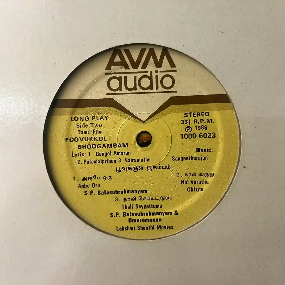Thumbnail: Poovukkul Boogambam by Sangeetha Rajan  Vinyl LP 33.3 rpm-Tamil Film Songs
