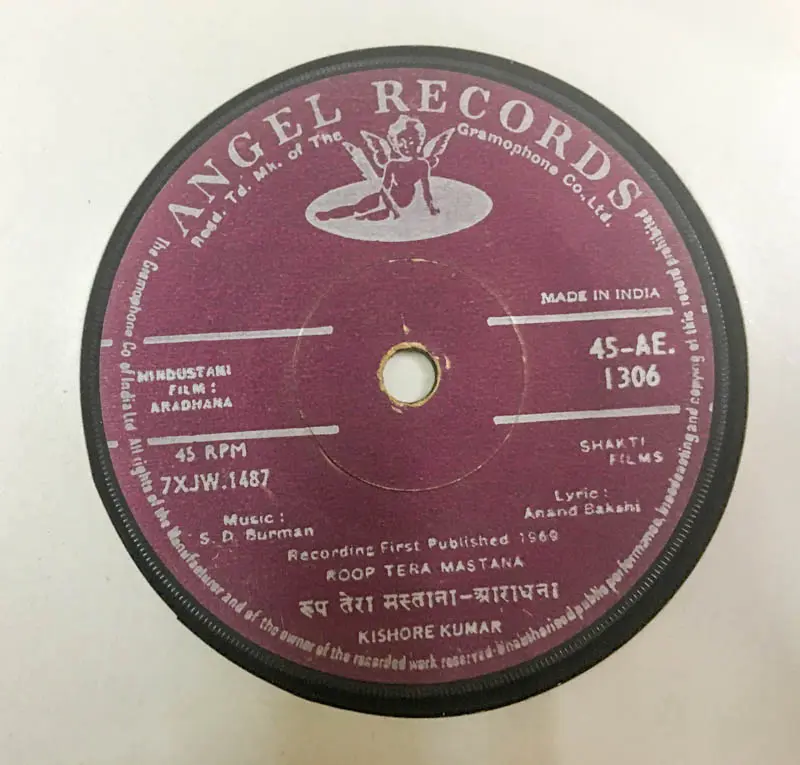 Aradhana Vinyl Record EP 45 rpm-Hindi Films Songs - Angel 45-AE 1306