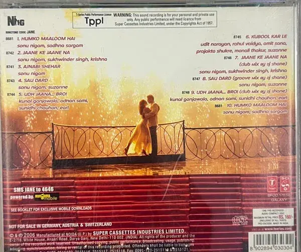 Thumbnail: Jaanemann audio cd - Hindi Film Songs - T Series SFCD 1/1156