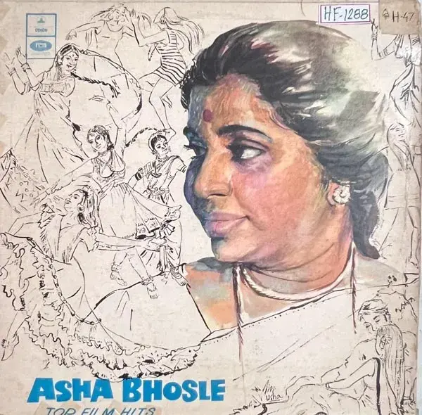 Asha Bhosle - Top Film Hits Vinyl LP 33.3rpm -Hindi Film Songs - Odeon MOCE 4136