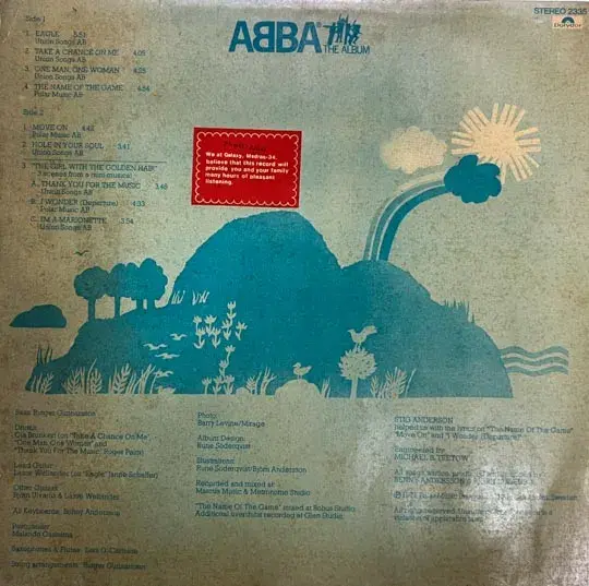 Abba The Album LP33.3rpm Record - English Songs - Polydor 2335 180