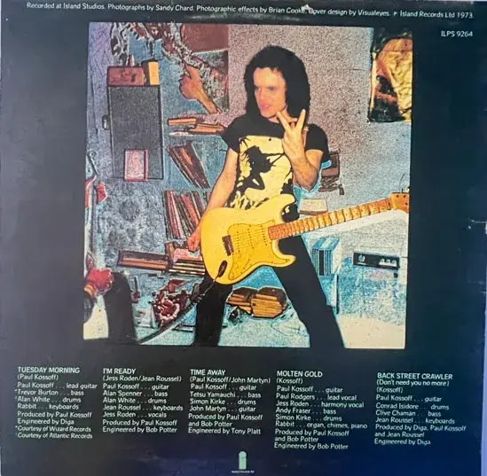 Kossoff Back Street Crawler Vinyl LP Record 33.3 rpm-Island Record ILPS 9264
