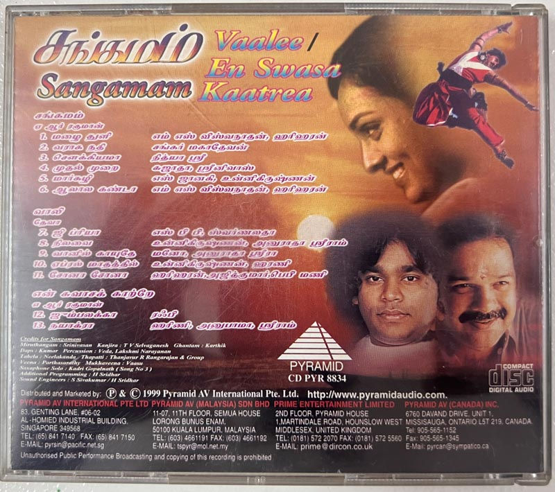 Sangamam - Vaalee -  En Swasa Kaatrae_Pyramid CD PYR 8834