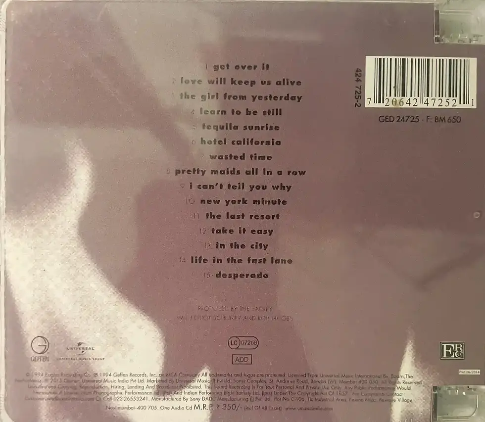 Thumbnail: Eagles Hell Freezes Over audio cd - English Songs - Universal GED 4247252