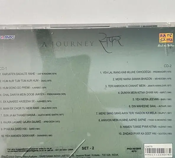 Rajesh Khanna audio cd - 2 cd pack - Hindi Film Songs - Saregama 124078/79