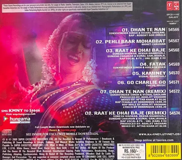 Thumbnail: Kaminey audio cd - Hindi Film Songs - T Series SFCD 1-1431