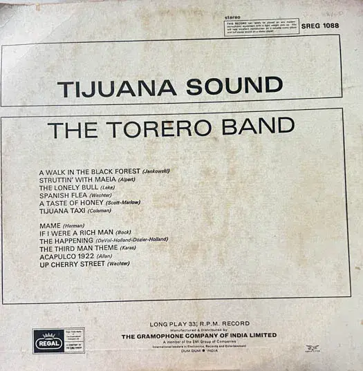 Thumbnail: Tijuana Sound - The Torero Band Vinyl LP 33.3rpm -English Songs  - Regal