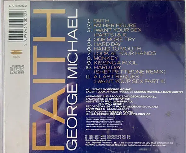 Thumbnail: George Michael Faith audio cd - English Songs - Epic Made In UK