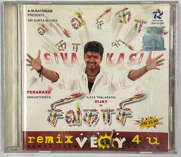 Sivakasi /Remix Vedy 4 U audio cd- Tamil Film Songs- Five Star FSAV CD 0283