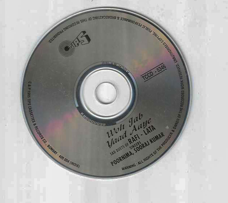 Thumbnail: Who Jah Yaad Aaye Sad Duets of Rafi-Lata cd -  Tips 5346