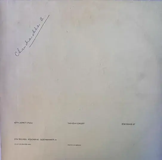 Keith Jarrett The Koln Concert Vinyl LP Record 33.3 rpm-English Songs-ECM 1064