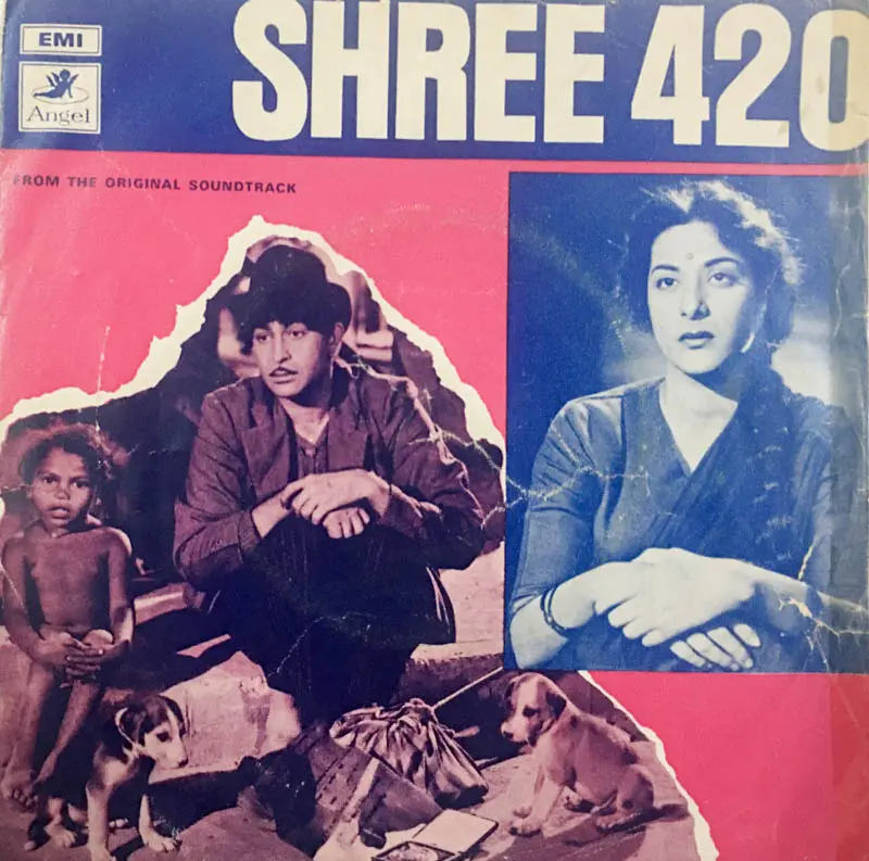 Shree 420 Vinyl Record EP 45 rpm- Hindi Films Songs - HMV TAE 1347