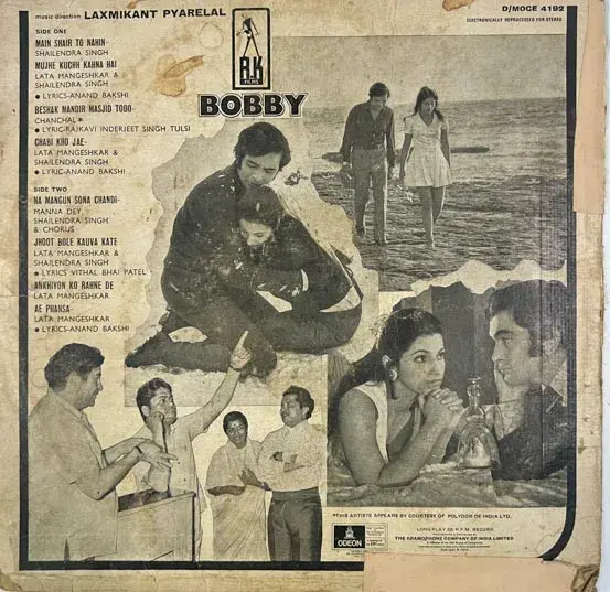 Bobby Vinyl LP 33.3 RPM - Hindi Film Songs - Odeon D/MOCE 4192