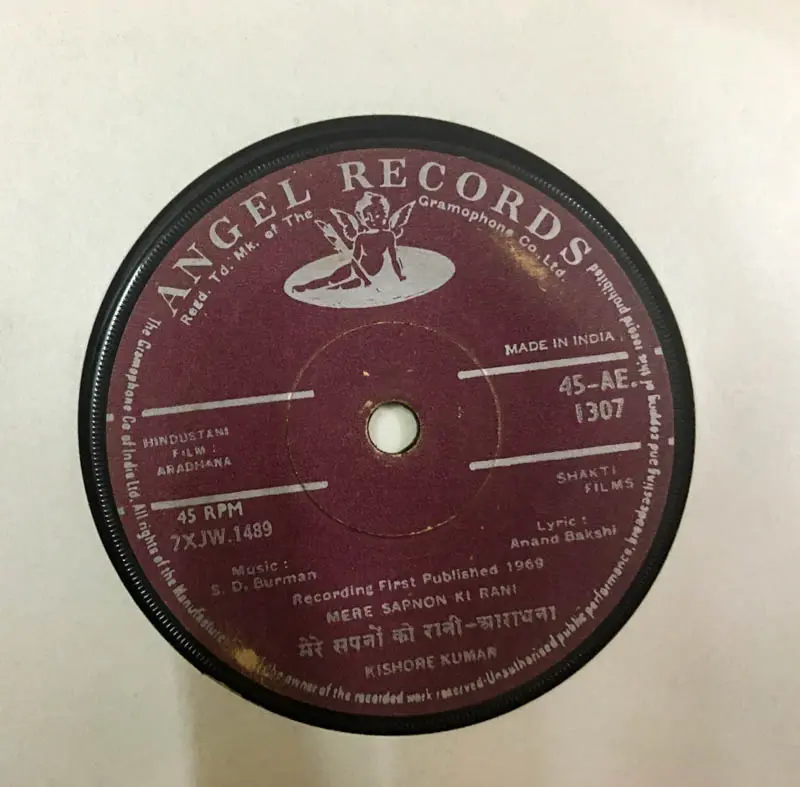 Aradhana Vinyl Record EP 45 rpm-Hindi Films Songs - Ange 45-AE1307