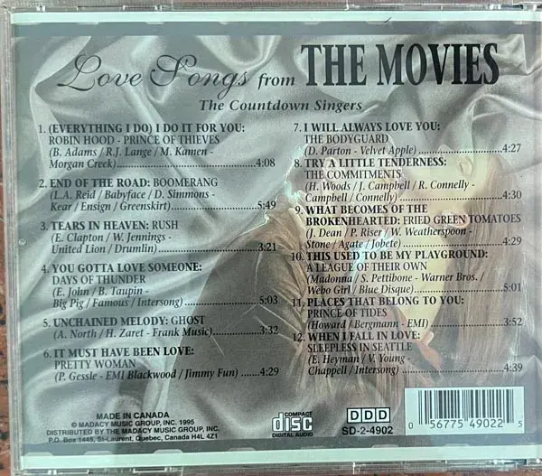 Thumbnail: Love Songs From The Movies audio cd -English Songs - Digital Stereo - Image 2