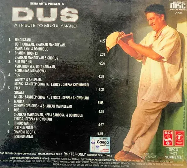 Thumbnail: Dus audio cd - Hindi FIlm Songs - T Series SFCD 1\475