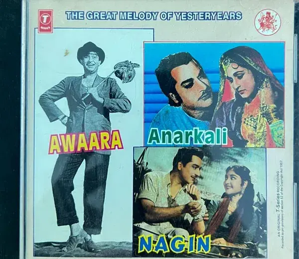 Awaara - Anarkali - Nagin audio cd - Hindi Film Songs - T Series SVCD 1130
