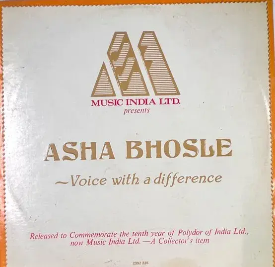 Thumbnail: Asha Bhosle Voice With a Difference Vinyl LP 33.3 rpm Record - Hindi Film Songs - Sound Track 2392 235