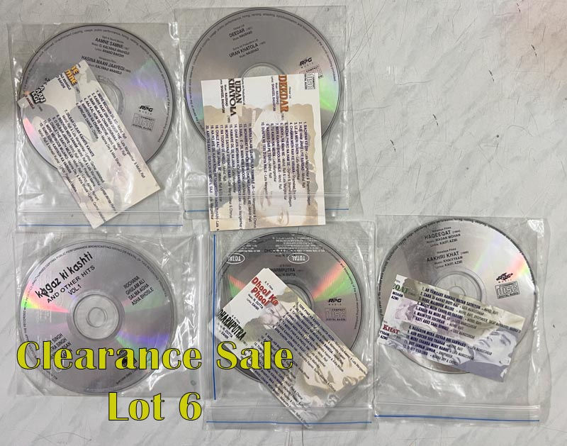Five Assorted Hindi Film Songs Audio CD as in the image (Lot 6)