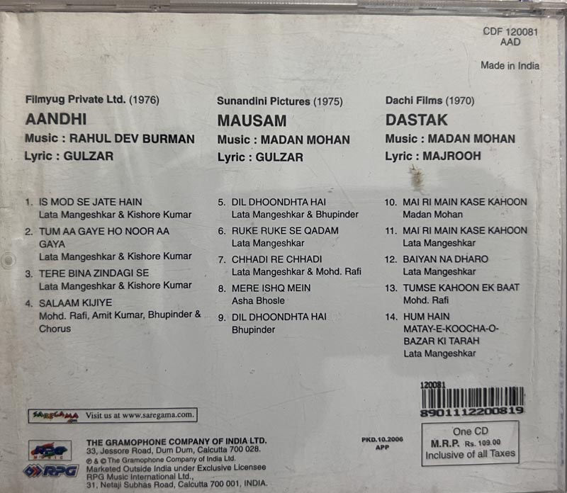 Thumbnail: Aandhi - Dastak - Mausam - Hindi Film Songs - RPG CDF 120081