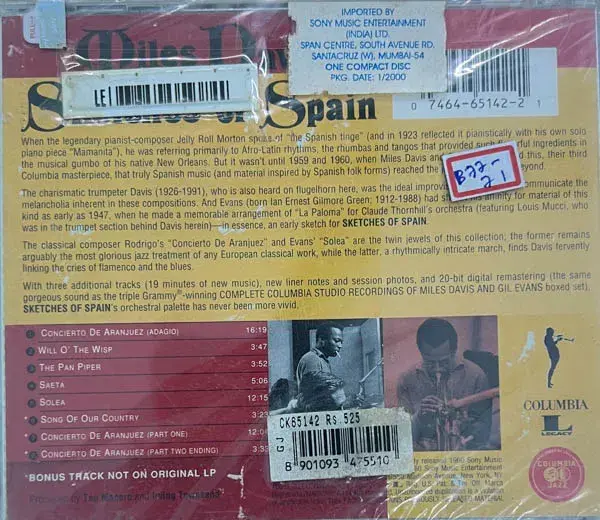 Thumbnail: Mile Davis - Sektches of Spain audio cd- English Instrumental - Columbia