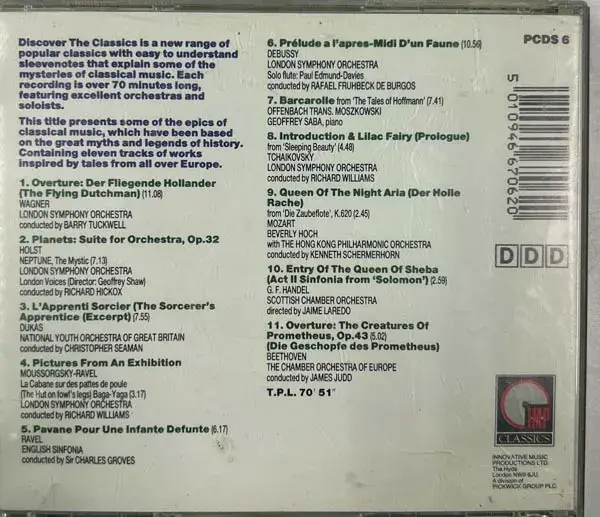 Thumbnail: Discover The Classics -Myths And Legends audio cd - English Songs-Made In France - Image 2