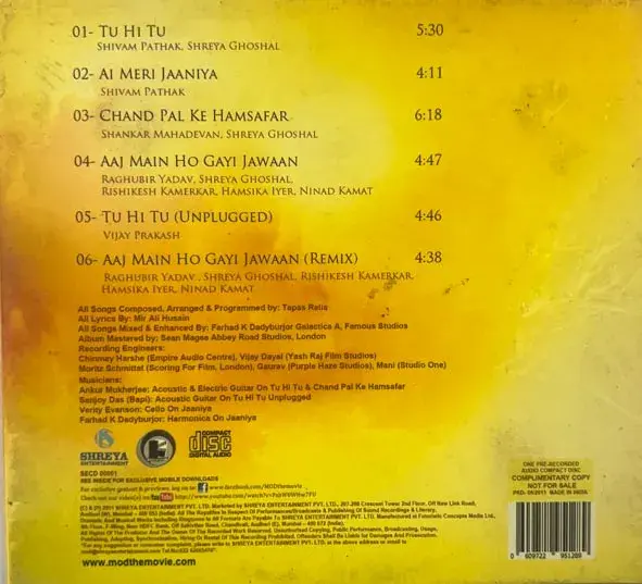 Thumbnail: Mod - audio cd - Hindi Film Songs - Shreya Entertainment SECD 00001
