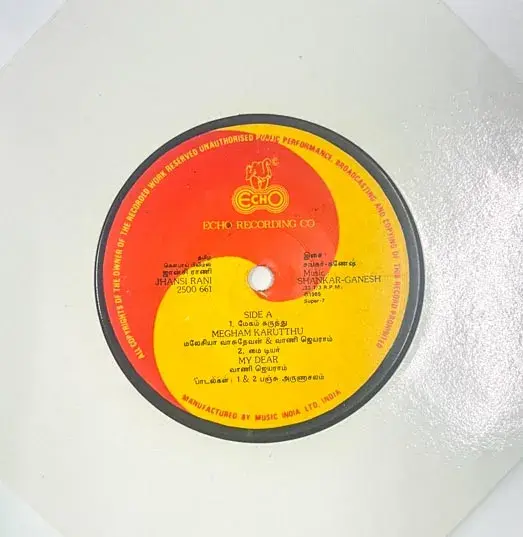 Jhansi Rani EP 33.3 rpm - Tamil Film Songs - Echo 2500 661