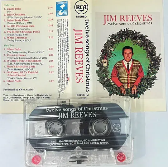 Jim Reeves Audio Cassette- English Songs - BMG 50196