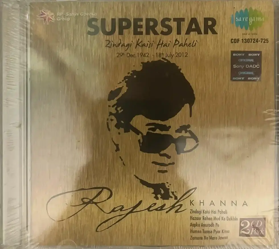 Superstar Rajesh Khanna Audio Cd - Hindi Film Songs -2 Cd Pack SEALED - Saregama