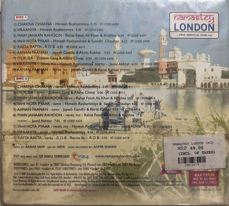 Thumbnail: Namastey London Hindi film audio cd - Sealed 