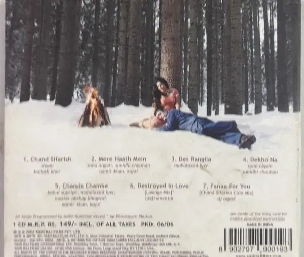 Thumbnail: Fanaa audio cd - Hindi Film Songs - YRM CD 90019