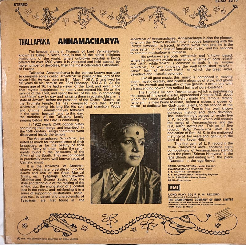 Thumbnail: Sri Annamacharya Samkirtanas LP - Devotional - EMI 3313