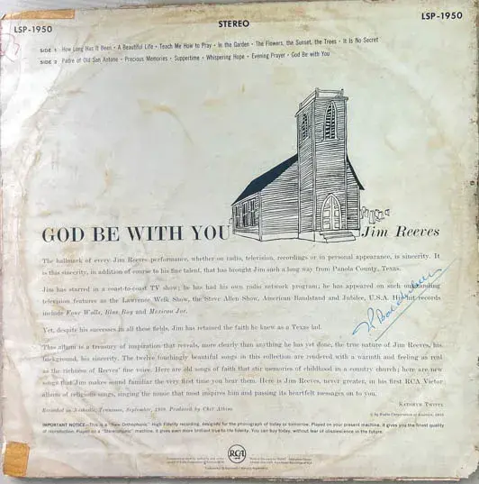 Thumbnail: God Be With You- Vinyl LP 33.3 rpm -English Songs -RCA Victor LPS 1950