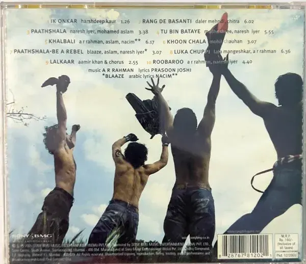 Rang De Basanti audio cd-  Hindi film songs - Sony BMG 82876 78120 2