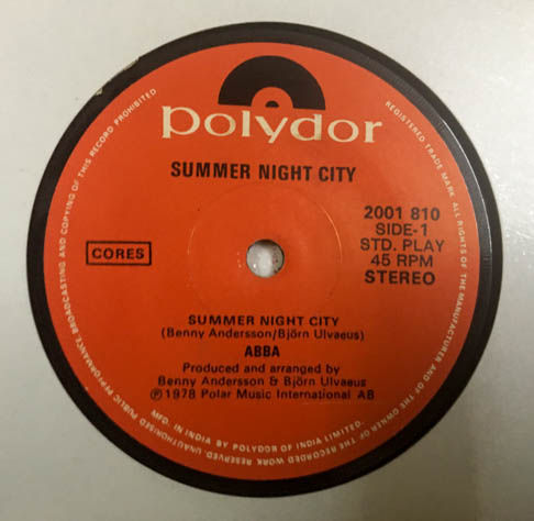 ABBA Vinyl Record EP 45 rpm - English Songs - Polydor 2001 810