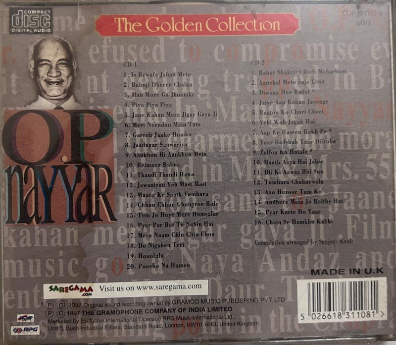 Thumbnail: The Golden Collection O P Nayar - Saregma  CDF 181107-8 - Made in UK