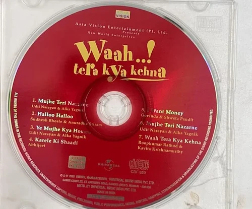Waah Tera Kya Kehna Audio cd Hindi Film Songs Universal CDF 620