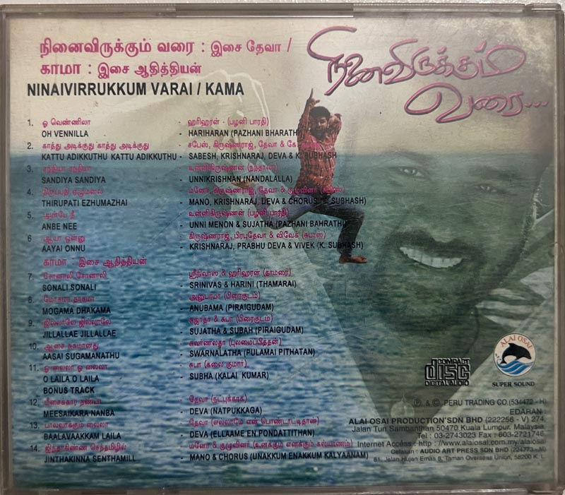 Ninaivirukkum Varai - Kama Music Deva - Tamil Film Songs - Alai Osai ALCD 1511
